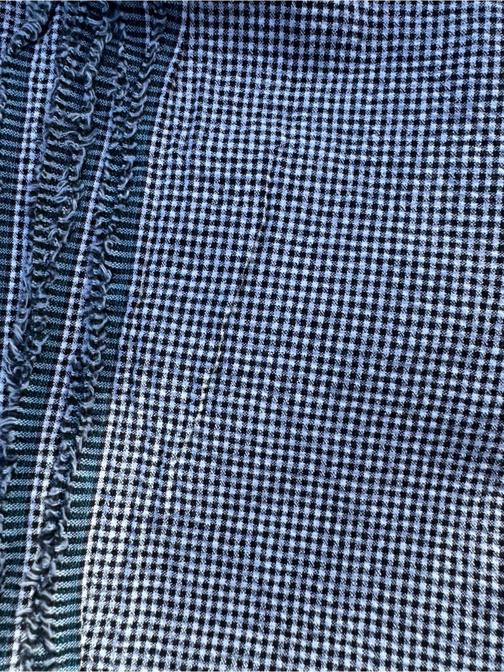 FABRIC Navy Blue Seersucker Mini Check 2 3/4 yard 52-54” wide. - Picture 2 of 3